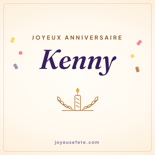Image carrée « Joyeux anniversaire Kenny » pour WhatsApp