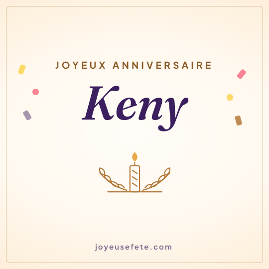 Image carrée « Joyeux anniversaire Keny » pour WhatsApp