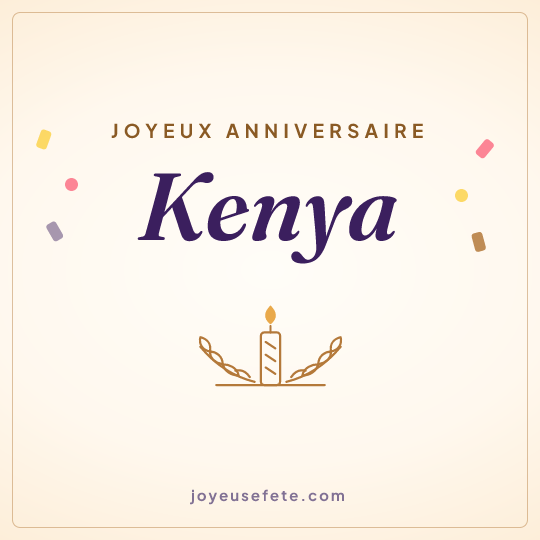 Image carrée « Joyeux anniversaire Kenya » pour WhatsApp