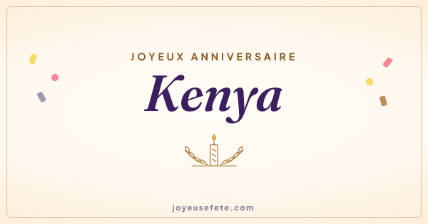 Image « Joyeux anniversaire Kenya » au format large