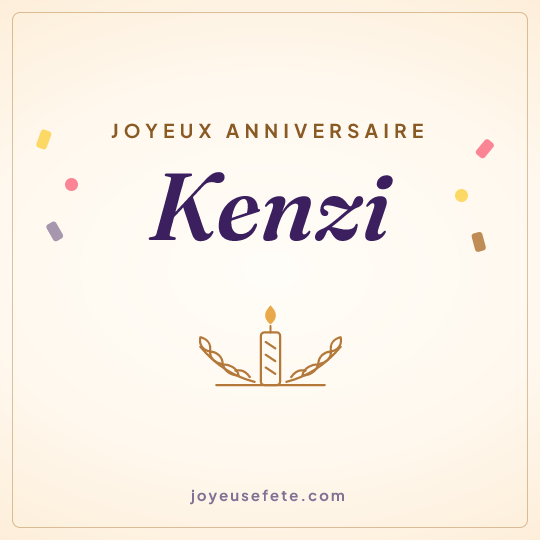 Image carrée « Joyeux anniversaire Kenzi » pour WhatsApp