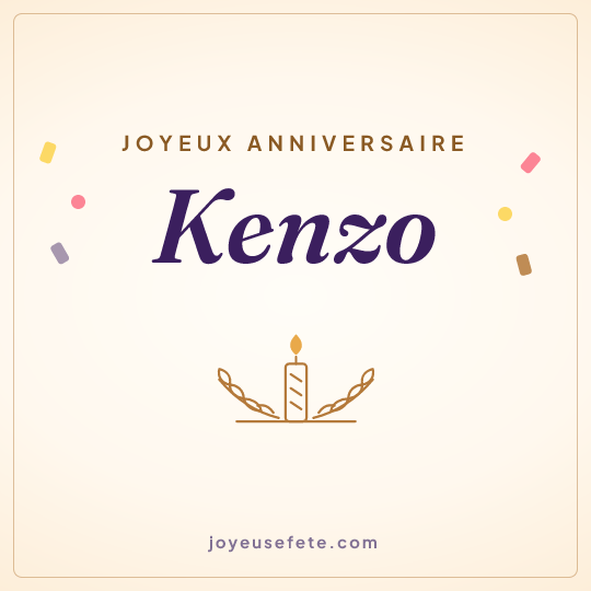 Image carrée « Joyeux anniversaire Kenzo » pour WhatsApp