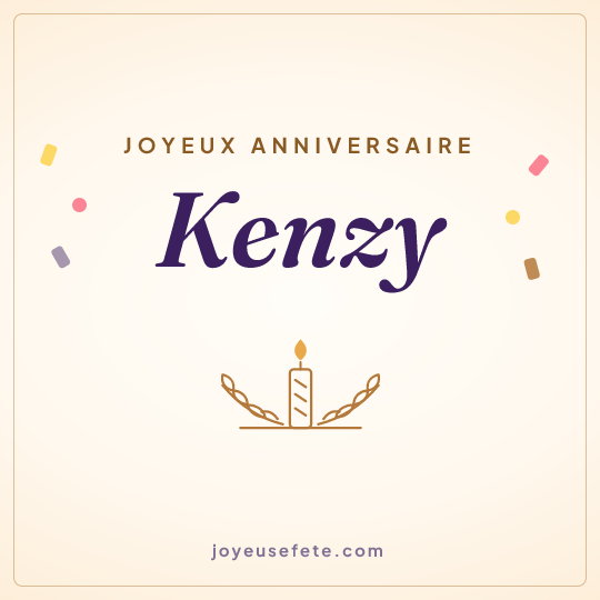 Image carrée « Joyeux anniversaire Kenzy » pour WhatsApp
