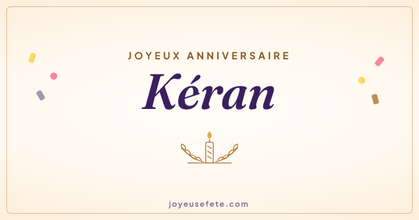 Image « Joyeux anniversaire Kéran » au format large