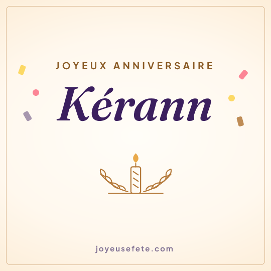 Image carrée « Joyeux anniversaire Kérann » pour WhatsApp
