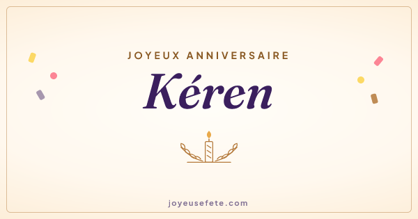 Image « Joyeux anniversaire Kéren » au format large