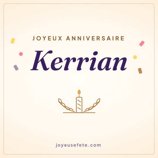 Image carrée « Joyeux anniversaire Kerrian » pour WhatsApp