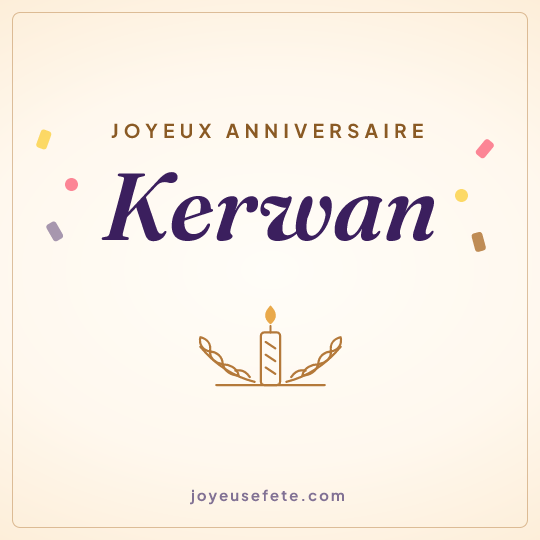 Image carrée « Joyeux anniversaire Kerwan » pour WhatsApp