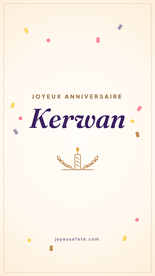 Image « Joyeux anniversaire Kerwan » au format story