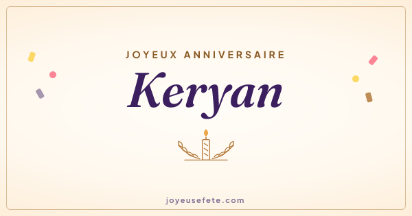 Image « Joyeux anniversaire Keryan » au format large