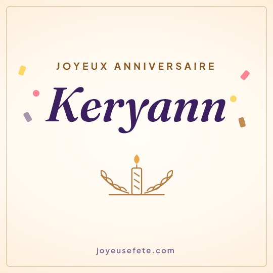 Image carrée « Joyeux anniversaire Keryann » pour WhatsApp