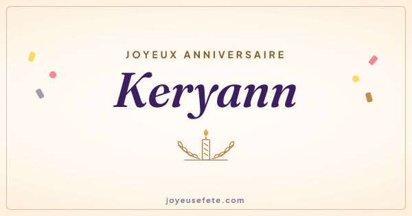 Image « Joyeux anniversaire Keryann » au format large