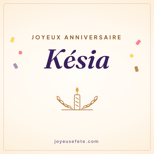 Image carrée « Joyeux anniversaire Késia » pour WhatsApp