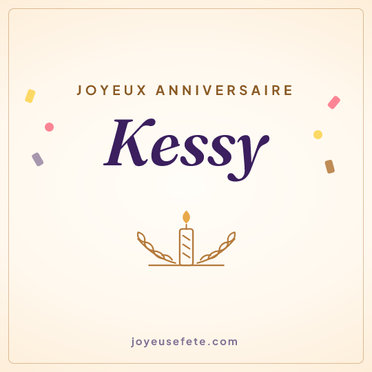 Image carrée « Joyeux anniversaire Kessy » pour WhatsApp
