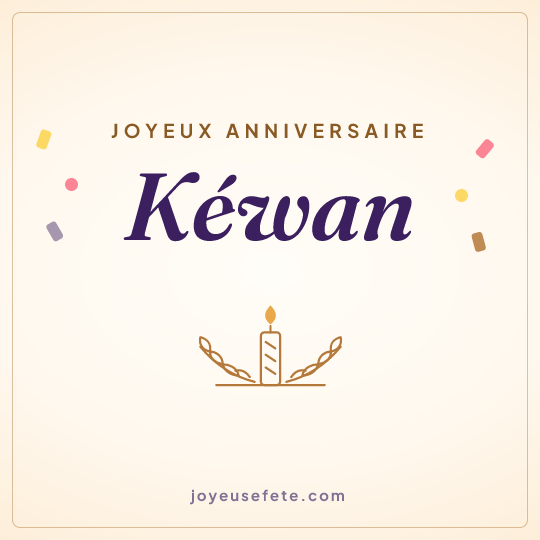 Image carrée « Joyeux anniversaire Kéwan » pour WhatsApp