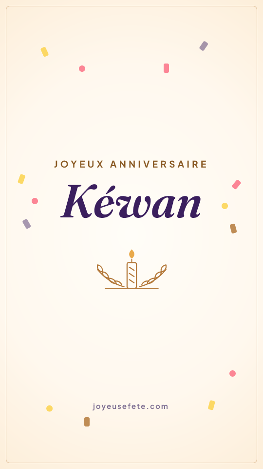 Image « Joyeux anniversaire Kéwan » au format story