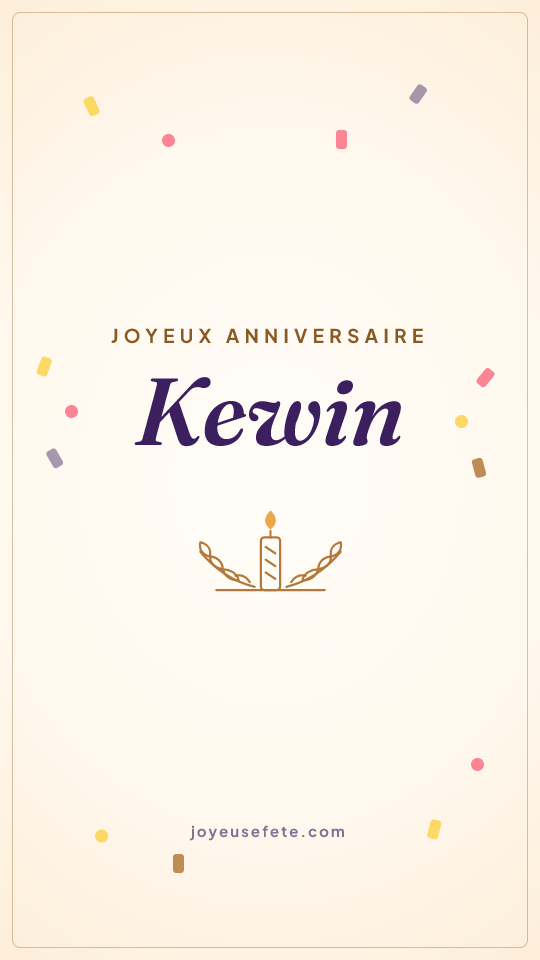 Image « Joyeux anniversaire Kewin » au format story