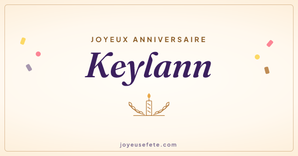 Image « Joyeux anniversaire Keylann » au format large