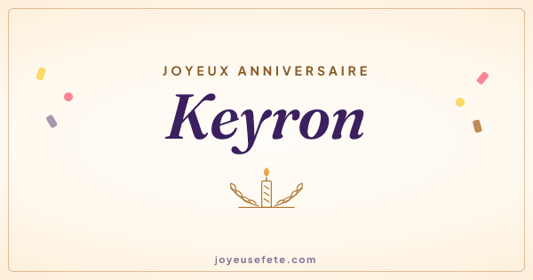 Image « Joyeux anniversaire Keyron » au format large