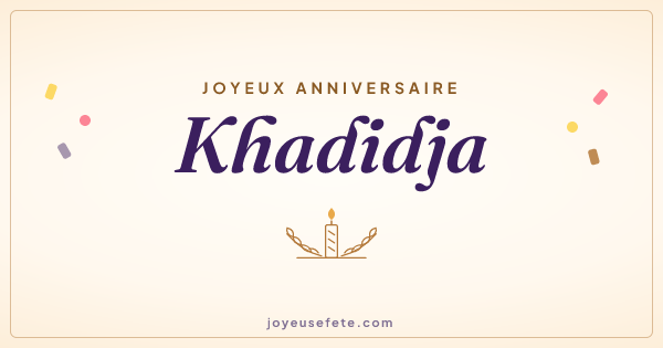 Image « Joyeux anniversaire Khadidja » au format large