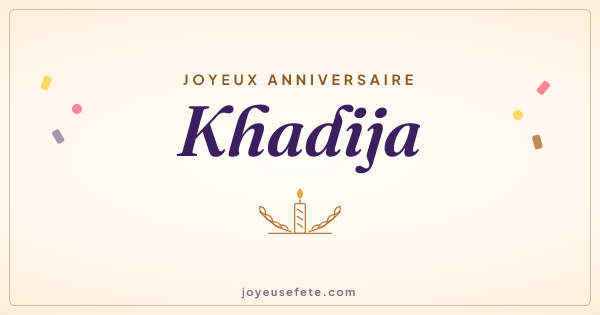 Image « Joyeux anniversaire Khadija » au format large