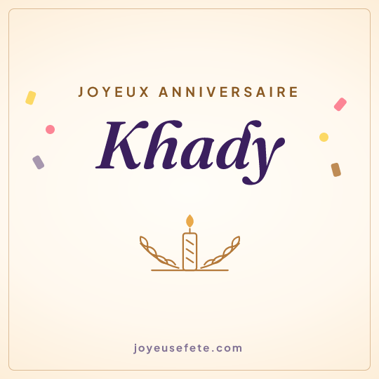 Image carrée « Joyeux anniversaire Khady » pour WhatsApp