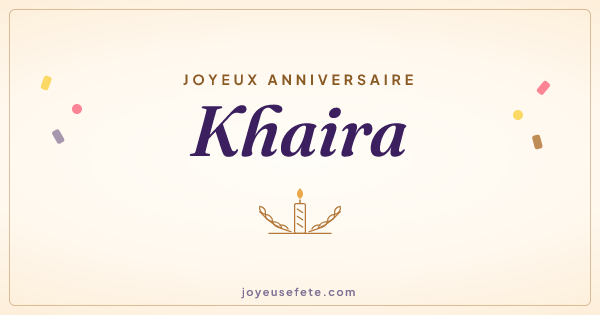 Image « Joyeux anniversaire Khaira » au format large