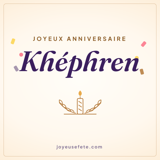 Image carrée « Joyeux anniversaire Khéphren » pour WhatsApp