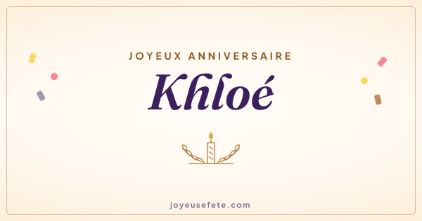 Image « Joyeux anniversaire Khloé » au format large