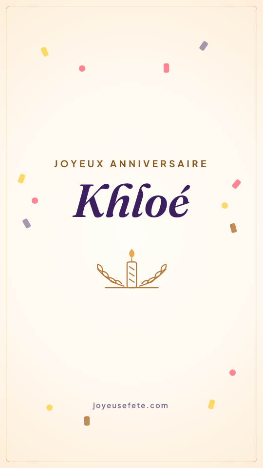 Image « Joyeux anniversaire Khloé » au format story