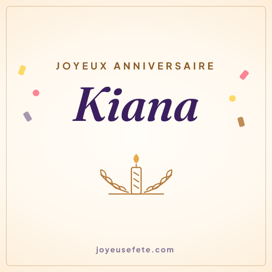 Image carrée « Joyeux anniversaire Kiana » pour WhatsApp