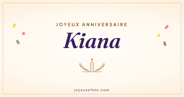 Image « Joyeux anniversaire Kiana » au format large
