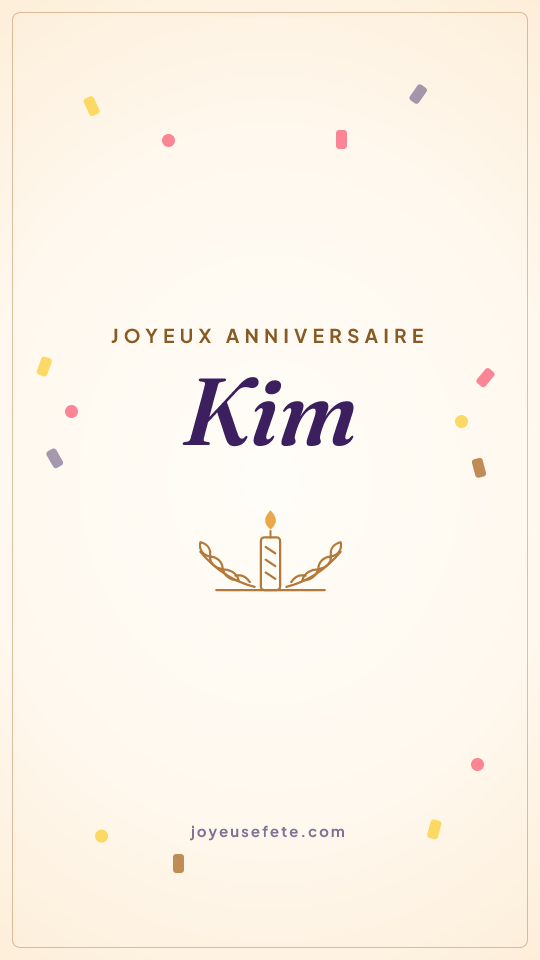 Image « Joyeux anniversaire Kim » au format story