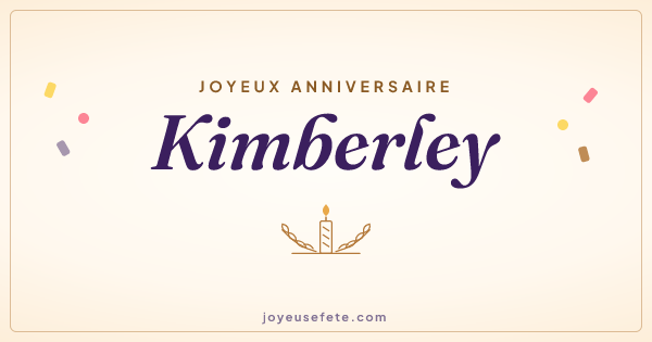 Image « Joyeux anniversaire Kimberley » au format large