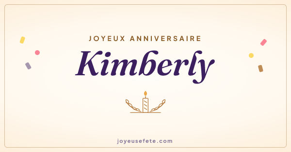 Image « Joyeux anniversaire Kimberly » au format large