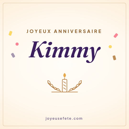 Image carrée « Joyeux anniversaire Kimmy » pour WhatsApp