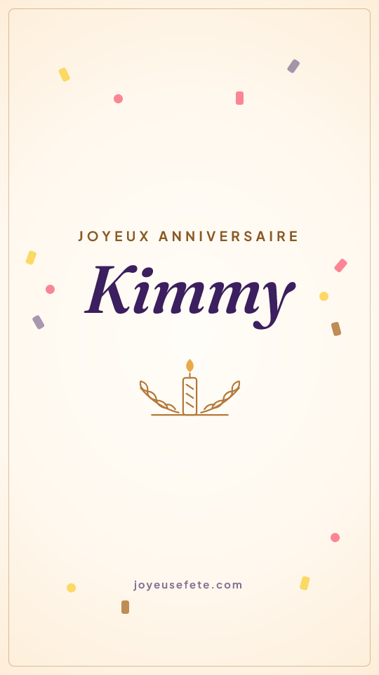 Image « Joyeux anniversaire Kimmy » au format story