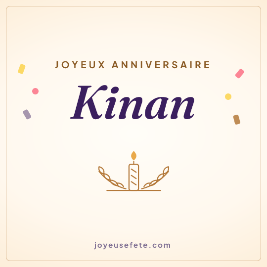 Image carrée « Joyeux anniversaire Kinan » pour WhatsApp
