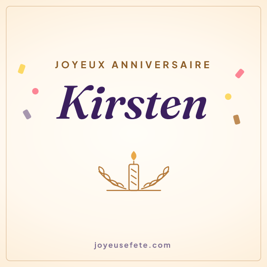 Image carrée « Joyeux anniversaire Kirsten » pour WhatsApp