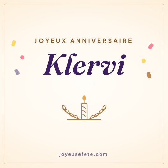 Image carrée « Joyeux anniversaire Klervi » pour WhatsApp