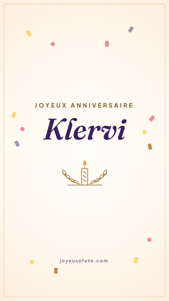Image « Joyeux anniversaire Klervi » au format story