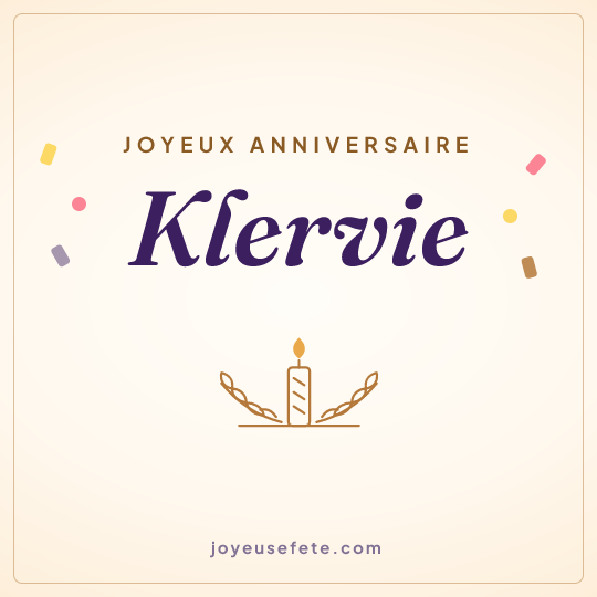Image carrée « Joyeux anniversaire Klervie » pour WhatsApp