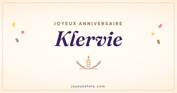 Image « Joyeux anniversaire Klervie » au format large