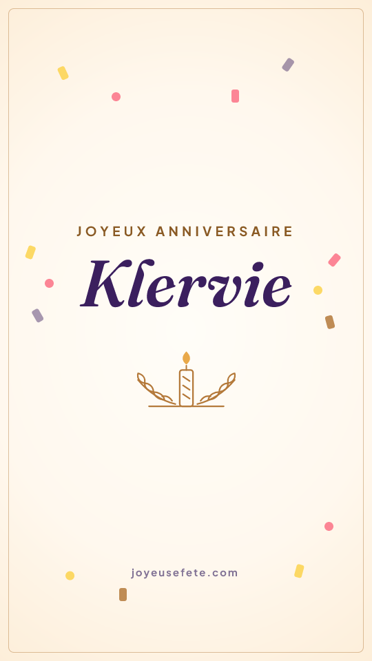 Image « Joyeux anniversaire Klervie » au format story