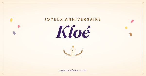 Image « Joyeux anniversaire Kloé » au format large