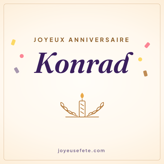 Image carrée « Joyeux anniversaire Konrad » pour WhatsApp