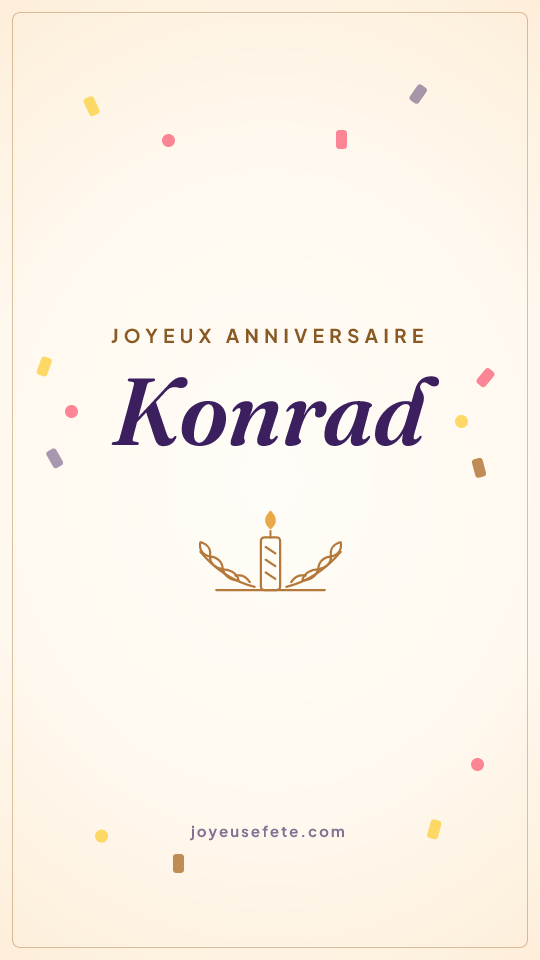 Image « Joyeux anniversaire Konrad » au format story