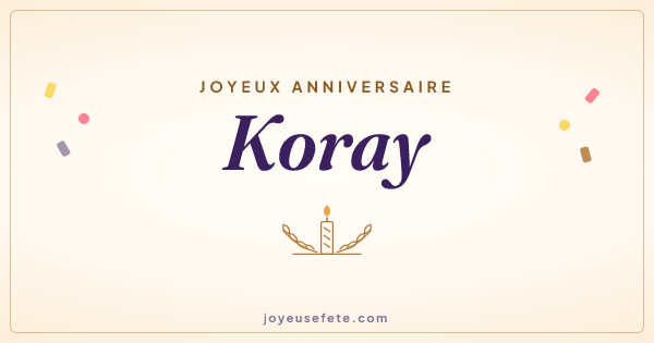 Image « Joyeux anniversaire Koray » au format large