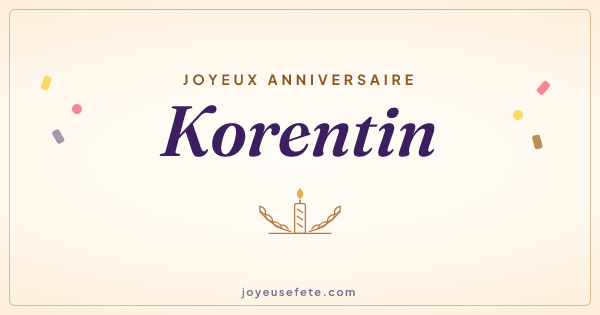 Image « Joyeux anniversaire Korentin » au format large