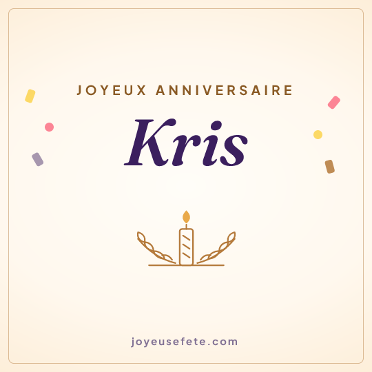Image carrée « Joyeux anniversaire Kris » pour WhatsApp